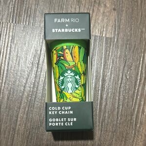 FARM Rio Starbucks Cold Cup Key Chain - Green and Yellow